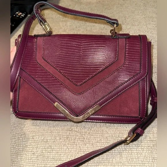 Aldo Dark Burgundy Crossbody Bag with strap. Great condition (minimal frays) - Picture 1 of 6